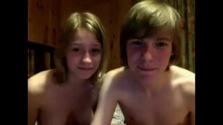 Sister pegging her brother on webcam
